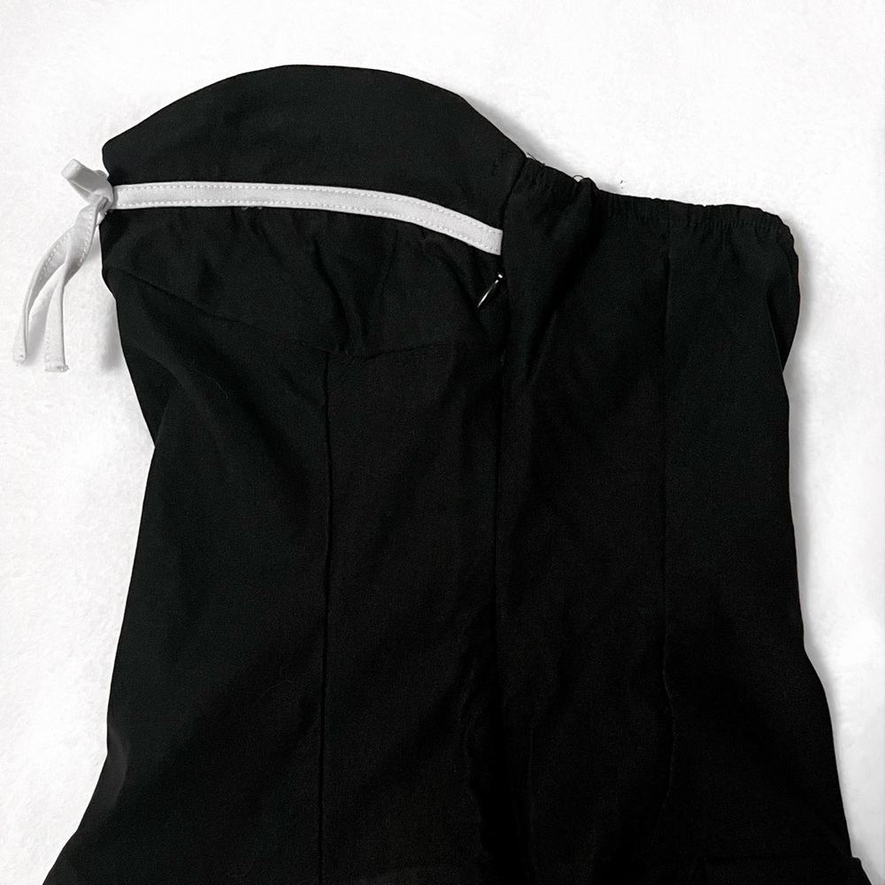 Motel Rocks Panolia Bow Front Bandeau Mini Dress in Tailoring Black - Picture 11 of 13